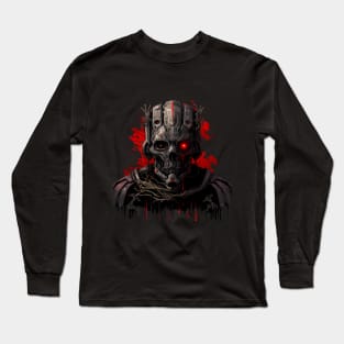 Comic-Style: AI Cyborg Robot Skull and the Apocalypse Long Sleeve T-Shirt